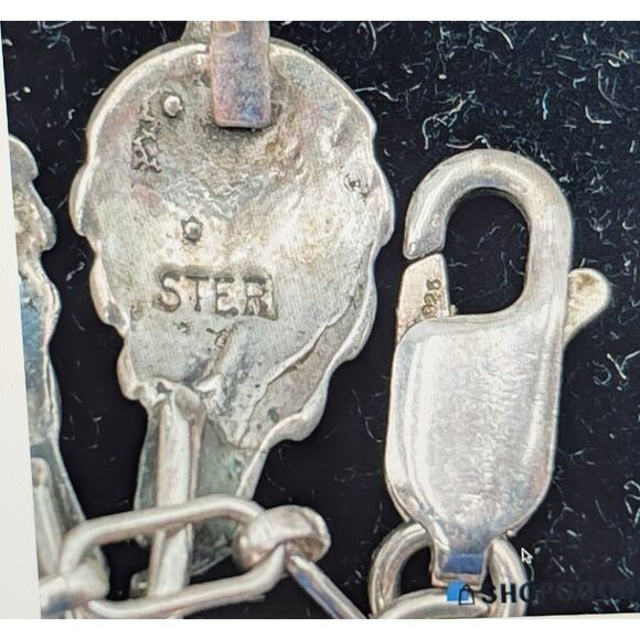 Vintage 925 Sterling Silver Purple Gemstone Leaf Flower Design 20" Necklace - Picture 15 of 15